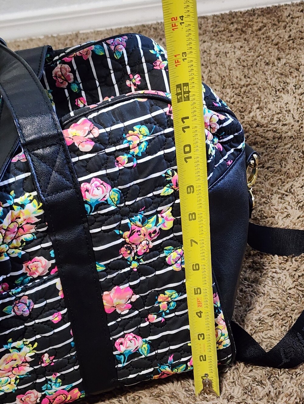Betsey Johnson Floral Quilted Weekender Travel Duffle Bag - Picture 10 of 11
